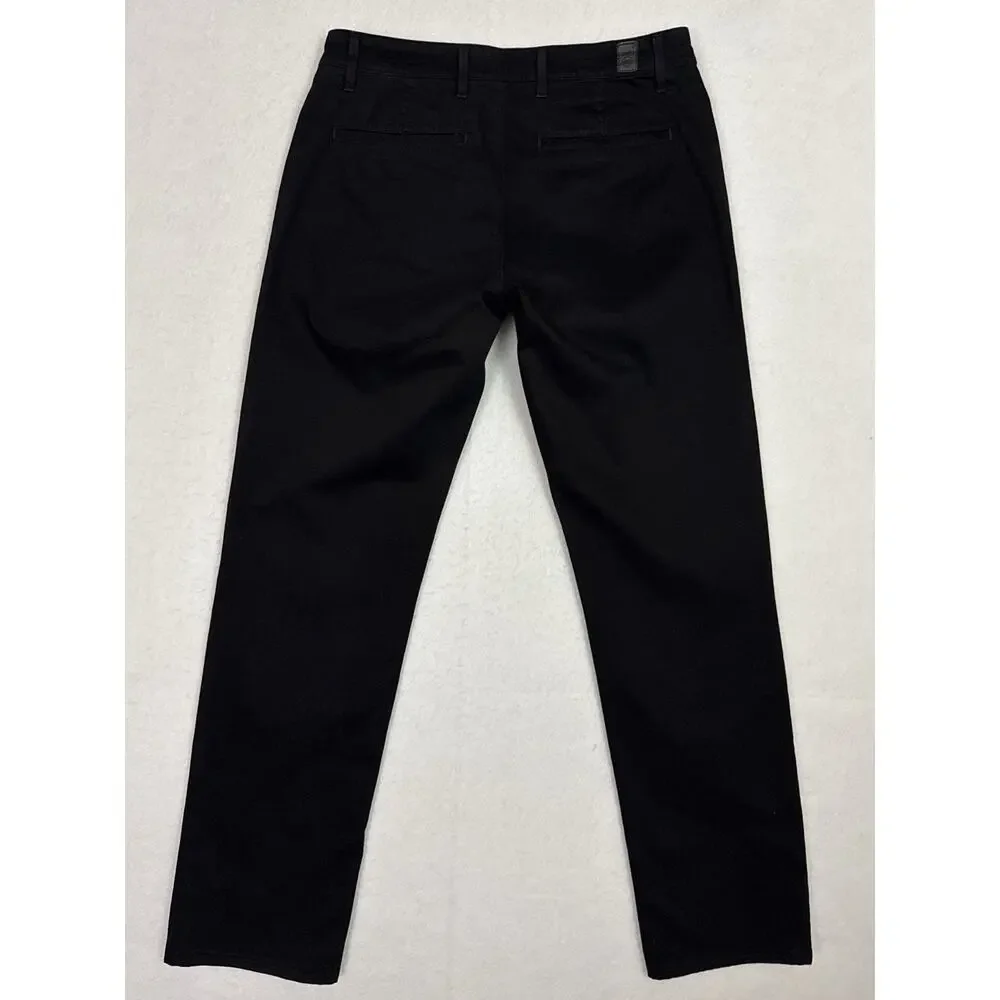 AG Adriano Goldschmied Mens Size 33R The Lux Khaki Tailored Trouser Pants Black